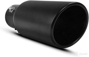 img 4 attached to 🚗 Apeixoto Adjustable Inlet Exhaust Tip - 1.5-2.0 Inch Inlet, 3.5 Inch Outlet, 9 Inch Length - Black Coated Stainless Steel with Bolt On Design