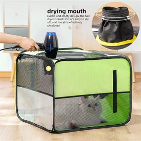 img 3 attached to K ERATISNIK Portable Pet Dryer Cage - Foldable Pet Dry Room for Small-Medium Dogs and Cats - Anti-Hair Flying Drying Crate Cage (Kiwi)