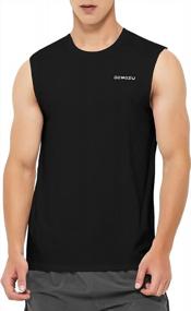 img 4 attached to Men'S Sleeveless Athletic Running Gym Tank Top Quick Dry Workout Swim Shirt Big And Tall By DEMOZU