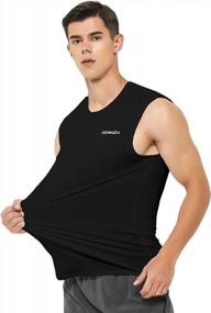 img 3 attached to Men'S Sleeveless Athletic Running Gym Tank Top Quick Dry Workout Swim Shirt Big And Tall By DEMOZU