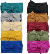 🎀 girls' hair bows turban knotted headwraps - baby headbands for newborn infant toddlers kids logo