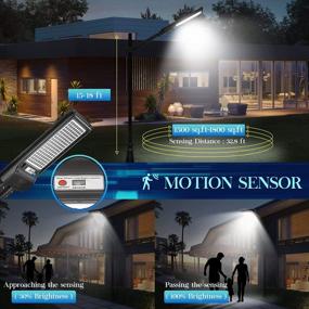 img 3 attached to 800W LED Solar Street Light With Motion Sensor, IP65 Waterproof Solar Power Street Lighting For Parking Lot And Driveway - Lovus ST120-078, 6000K Outdoor Solar Remote Street Light Dusk To Dawn
