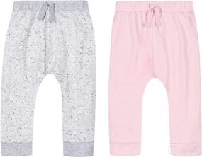 img 3 attached to 👖 LAMAZE Toddler Girls' 2-Pack Super Combed Organic Cotton Jogger Pants - Pull-On Style