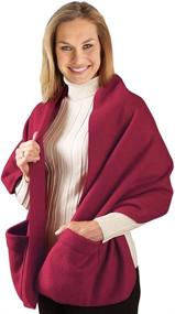 img 2 attached to 🧣 Large Front Pockets Women's Fleece Shawl: Enhancing Your Attire with Scarves & Wraps Accessories