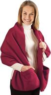 🧣 large front pockets women's fleece shawl: enhancing your attire with scarves & wraps accessories логотип