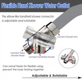 img 3 attached to 🚿 Upgrade Your Shower System with a Brushed Nickel G1/2 3-Way Shower Arm Diverter Valve - Compatible with Handheld and Fixed Spray Heads