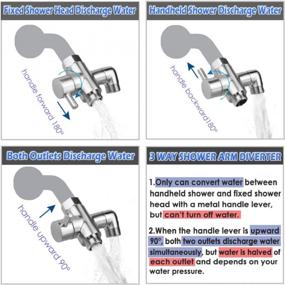 img 2 attached to 🚿 Upgrade Your Shower System with a Brushed Nickel G1/2 3-Way Shower Arm Diverter Valve - Compatible with Handheld and Fixed Spray Heads