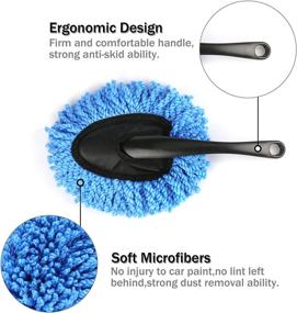 img 3 attached to 🚗 2 Pack Mini Microfiber Car Dash Duster Brush - Blue: Multi-Purpose Car Cleaning Tool for Interior and Exterior - Perfect for Cleaning, Washing and Accessories