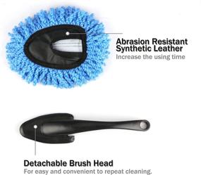 img 2 attached to 🚗 2 Pack Mini Microfiber Car Dash Duster Brush - Blue: Multi-Purpose Car Cleaning Tool for Interior and Exterior - Perfect for Cleaning, Washing and Accessories