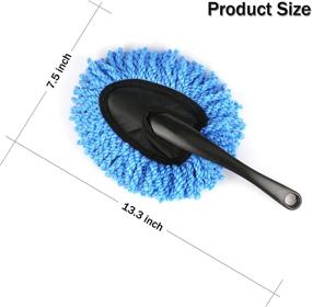 img 1 attached to 🚗 2 Pack Mini Microfiber Car Dash Duster Brush - Blue: Multi-Purpose Car Cleaning Tool for Interior and Exterior - Perfect for Cleaning, Washing and Accessories