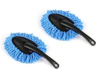 🚗 2 pack mini microfiber car dash duster brush - blue: multi-purpose car cleaning tool for interior and exterior - perfect for cleaning, washing and accessories logo