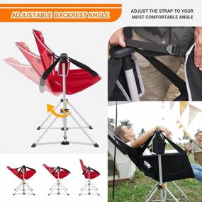 img 2 attached to KingCamp Adjustable Aluminum Alloy Folding Rocking Hammock Camping Chair With Pillow Cup Holder And Recliner For Outdoor Travel, Sport Games, Lawn Concerts, And Backyard.