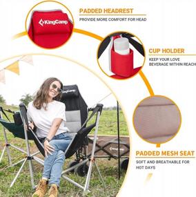 img 1 attached to KingCamp Adjustable Aluminum Alloy Folding Rocking Hammock Camping Chair With Pillow Cup Holder And Recliner For Outdoor Travel, Sport Games, Lawn Concerts, And Backyard.