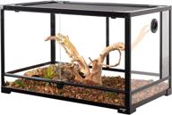 🦎 premium wacool tempered glass reptile tank: front opening terrarium for bearded dragon, gecko, & lizard pets with top screen ventilation logo