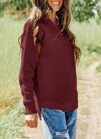 img 1 attached to Stay Cozy In Style With ZESICA'S Oversized Waffle Knit Pullover Sweater For Women