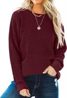 stay cozy in style with zesica's oversized waffle knit pullover sweater for women logo