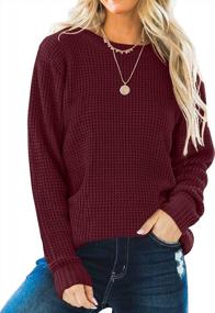 img 4 attached to Stay Cozy In Style With ZESICA'S Oversized Waffle Knit Pullover Sweater For Women