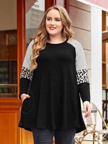 img 2 attached to JollieLovin Women'S Plus Size Leopard Print Tunic Tops With Pockets - Fashionable Swing Style For Fall Wardrobe
