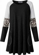 jollielovin women's plus size leopard print tunic tops with pockets - fashionable swing style for fall wardrobe logo