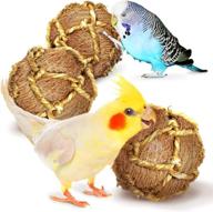 🦜 sungrow coco fiber rope ball: improve parrot dental health with teeth floss chew toy, boredom buster & stress reliever логотип