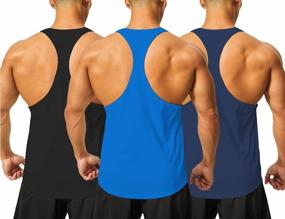 img 4 attached to Upgrade Your Workout With DEMOZU Men'S Y-Back Stringer Tank Tops - 3 Pack Bundle!