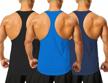 upgrade your workout with demozu men's y-back stringer tank tops - 3 pack bundle! logo