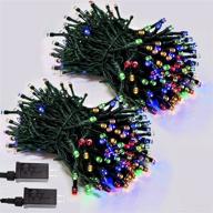 🎄 200led chokeberry 2-pack christmas lights: 75ft green wire, 8 modes waterproof twinkle mini lights indoor & outdoor - multi-colored mls-d-02900124-sw logo