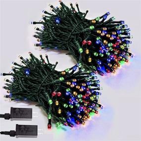 img 4 attached to 🎄 200LED Chokeberry 2-Pack Christmas Lights: 75ft Green Wire, 8 Modes Waterproof Twinkle Mini Lights Indoor & Outdoor - Multi-Colored MLS-D-02900124-SW