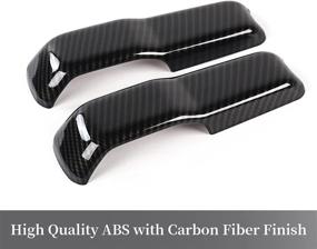 img 1 attached to 🚗 Carbon Fiber Grain RT-TCZ Engine Hood Hinge Cover Trim for 2018-2022 Jeep Wrangler JL and Gladiator JT, Set of 2 Exterior Accessories