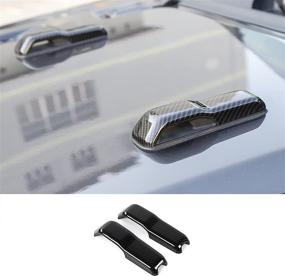 img 4 attached to 🚗 Carbon Fiber Grain RT-TCZ Engine Hood Hinge Cover Trim for 2018-2022 Jeep Wrangler JL and Gladiator JT, Set of 2 Exterior Accessories