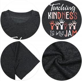 img 1 attached to Teach Kindness With MyHALF Women'S T-Shirt - Funny 'Be Kind' Top For Teachers - Casual Short Sleeve Tee For Better SEO