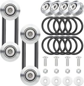 img 4 attached to Universal Car Bumper Quick Release Holders Fasteners Kit - Mellbree JDM Front Rear Trunk Band Fenders Clips (Silver, 4x Release Tabs, 12x O-Ring Fasteners)