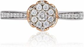 img 3 attached to 14K White Gold And Rose Gold 1/3 Cttw Diamond Belle Rose Composite Bridal Ring - Enchanted Disney Fine Jewelry