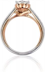 img 2 attached to Композитное свадебное кольцо Belle Rose из белого и розового золота 14 карат с бриллиантом 1/3 карата - Enchanted Disney Fine Jewelry