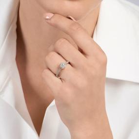 img 1 attached to Композитное свадебное кольцо Belle Rose из белого и розового золота 14 карат с бриллиантом 1/3 карата - Enchanted Disney Fine Jewelry