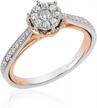 14k white gold and rose gold 1/3 cttw diamond belle rose composite bridal ring - enchanted disney fine jewelry logo