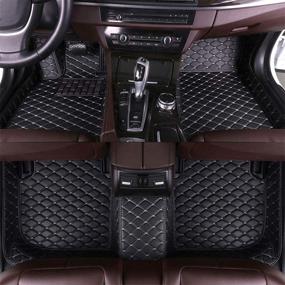 img 4 attached to Custom Fit XPE Leather Car Floor Mats for BMW 5 Series GT F07 528i 535i 2014-2017 - Full Surround Waterproof Carpets Mats by Maite