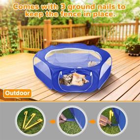 img 1 attached to 🐾 Portable Small Animal Pet Playpen with Zippered Cover - Jhua Foldable Pet Cage Tent, Breathable & Waterproof Pop up Pet Fence for Guinea Pig, Kitten, Hamster, Rabbit, Chinchillas