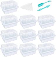 10-pack seedling starter tray with 12 cells per tray, humidity adjustable greenhouse grow trays for seeds growing starting - bonviee plant starter kit with dome and base логотип
