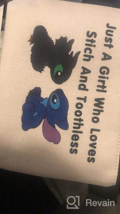 img 1 attached to 🐉 POFULL Just A Girl Who Loves and Toothless Lovers Gifts Best Friends Gifts Friends Bestie BFF Cosmetic Bag Inspired Gift (Just A Girl Who Loves And Toothless Bag): The Perfect Gift for Dragon Lovers and Besties! review by Lisa Monnier