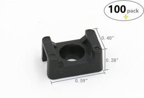 img 2 attached to 🔗 iExcell 100 Pack Black Cable Tie Base Saddle Mount Wire Holder - 4.5mm Size