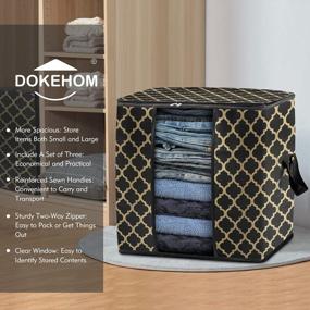 img 3 attached to Maximize Your Storage Space With DOKEHOM'S 100L Large Clothes Organizer - Perfect For Comforters, Blankets, Bedding And Under Bed Storage!