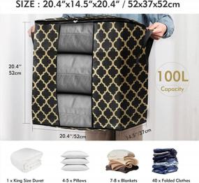 img 2 attached to Maximize Your Storage Space With DOKEHOM'S 100L Large Clothes Organizer - Perfect For Comforters, Blankets, Bedding And Under Bed Storage!