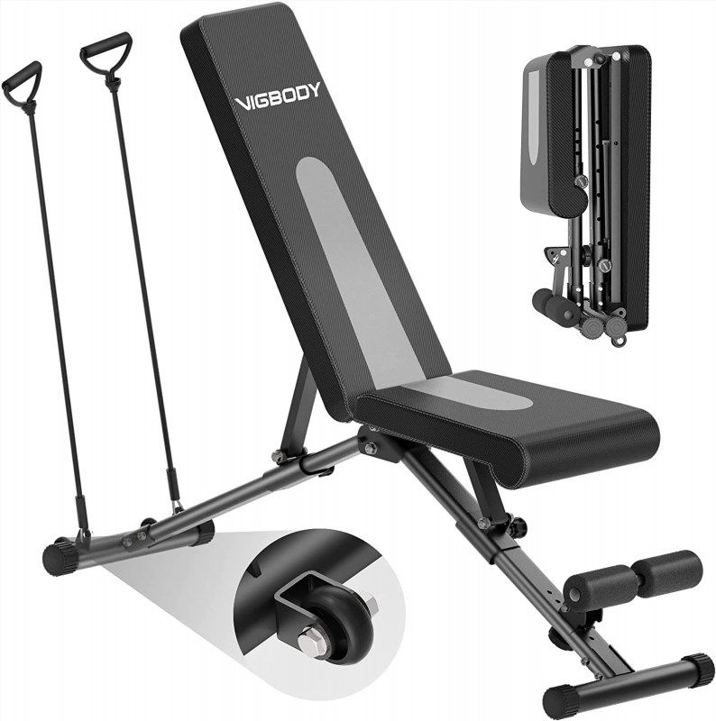 VIGBODY Weight Bench, Adjustable Strength Training Bench For Full Body