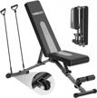 vigbody weight bench, adjustable strength training bench for full body workout, foldable workout bench, utility incline/decline exercise bench for home gym- new version logo