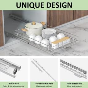 img 3 attached to Heavy Duty Cabinet Pull Out Shelves - AHNR Slide Out Cabinet Organizer For Kitchen Cabinets, 14”W X 21”D, Efficient Storage Solution For Home