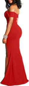 img 3 attached to YMDUCH Womens Shoulder Formal Evening Women's Clothing : Dresses
