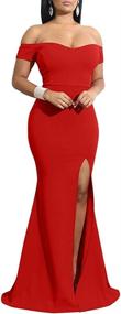 img 4 attached to YMDUCH Womens Shoulder Formal Evening Women's Clothing : Dresses