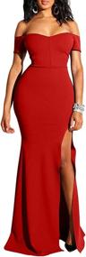 img 2 attached to YMDUCH Womens Shoulder Formal Evening Women's Clothing : Dresses