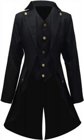 img 4 attached to Crubelon Men‘S Steampunk Vintage Jacket Gothic Victorian Frock Coat Uniform